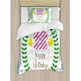 thumbnail image 1 of Ambesonne Party Duvet Cover Sets, Birthday 20 Years, 2-Twin, Green Blue and Pink, 1 of 4