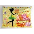 thumbnail image 1 of Ambesonne Party Pillow Sham, Woman with Birthday Cake, 36" X 20", Multicolor, 1 of 2
