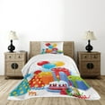 thumbnail image 1 of Ambesonne Party Quilted Bedspread Set 2 Pcs, Pie Hats Presents Ballons, Twin Size, Multicolor, 1 of 3