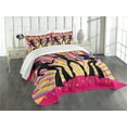 thumbnail image 1 of Ambesonne Party Quilted Bedspread Set 3 Pcs, Disco Dance Funky, King Size, Multicolor, 1 of 5