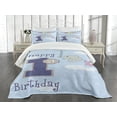 thumbnail image 1 of Ambesonne Party Quilted Bedspread Set 3 Pcs, in the Sky, Queen Size, Sky Blue and Grey, 1 of 5