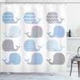 thumbnail image 1 of Ambesonne Party Shower Curtain, Chevron Dots and Stripe, 69"Wx75"L, Pale Blue Grey White, 1 of 4