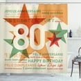 thumbnail image 1 of Ambesonne Party Shower Curtain, World Happy Birthday, 69"Wx84"L, Pale Vermilion and Green, 1 of 3