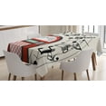thumbnail image 1 of Ambesonne Party Tablecloth Rectangular Table Cover, Antique Red Old Music Box, 60"x90", Red Black Grey, 1 of 4