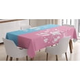 thumbnail image 1 of Ambesonne Party Tablecloth Rectangular Table Cover, Girl Boy, 52"x70", Pale Pink Sky Blue, 1 of 4