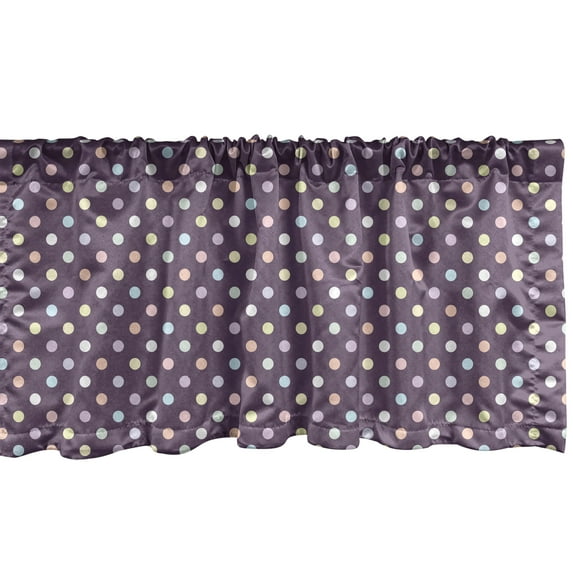 Ambesonne Party Window Valance, Colorful Classic Dots, 42" x 18", Multicolor