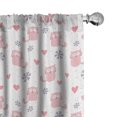 thumbnail image 1 of Ambesonne Pastel Window Curtains, Cats Hearts and Flowers Fun, Each 28" W x 63" L, Pastel Pink and Blush, 1 of 4