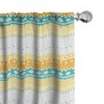 thumbnail image 1 of Ambesonne Pastel 4-Panel Curtains, Hand Drawn Tribal Motifs, 56"x63", Teal Orange Pale Yellow, 1 of 4