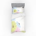thumbnail image 1 of Ambesonne Pastel Bedding Set 3 Pcs, Colorful Gerbera Daisies, Twin XL, Pale Green and Pale Blue, 1 of 3