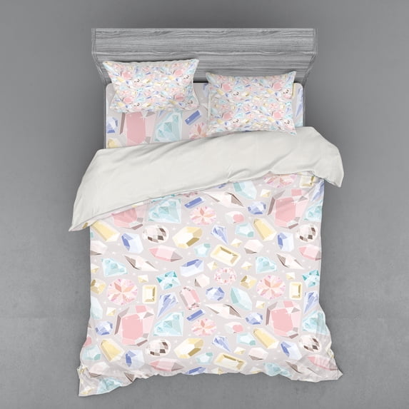 Ambesonne Pastel Bedding Set 4 Pcs, Colorful Vivid, Queen, Multicolor