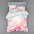 thumbnail image 1 of Ambesonne Pastel Bedding Set 4 Pcs, Dreamy Cherry Blossoms, Queen, Pale Pink Pale Blue, 1 of 3