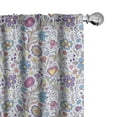 thumbnail image 1 of Ambesonne Pastel Curtains, Doodle Botany Garden, Pair of 28"x63", Multicolor, 1 of 5