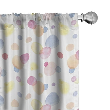 Ambesonne Pastel Curtains, Watercolor Drops, Pair of 28"x95", Multicolor