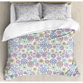 thumbnail image 1 of Ambesonne Pastel Duvet Cover Set, Ornate Flourish Vintage, 2-Calking, Multicolor, 1 of 5