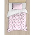 thumbnail image 1 of Ambesonne Pastel Duvet Cover Sets, Brushstroke Soft Polka Dots, 2-Twin, Pink and White, 1 of 4