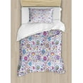 thumbnail image 1 of Ambesonne Pastel Duvet Cover Sets, Doodle Botany Garden, 2-Twin, Multicolor, 1 of 3