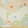 thumbnail image 1 of Ambesonne Pastel Fabric by the Yard Microfiber, Abstract Retro Flowers, 5 Yards, Almond Green Pale Green, 1 of 2