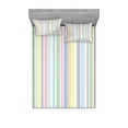 thumbnail image 1 of Ambesonne Pastel Fitted Sheet & Pillow Sham Set, Striped Classic Pattern, Full, Multicolor, 1 of 2