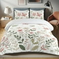 thumbnail image 1 of Ambesonne Pastel Floral Duvet Cover Set, Leafy Butterflies, Calking, Sage Green Tan Pale Pink, 1 of 4