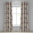 thumbnail image 1 of Ambesonne Pastel Grommet Curtain, Floral Blooming Wild Roses, 50"x96", Eggshell and Multicolor, 1 of 5