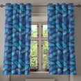 thumbnail image 1 of Ambesonne Pastel Grommet Curtain, Tropical Pineapple Blue, 50" x 54", Dark Blue Pale Blue, 1 of 6