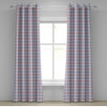 thumbnail image 1 of Ambesonne Pastel Grommet Curtain, Vintage Plaid Pattern, 50" x 84", Fuchsia Salmon Pale Blue, 1 of 6