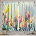 thumbnail image 1 of Ambesonne Pastel Kitchen Curtains, Tulips Flower Bed Park, 55"x39", Multicolor, 1 of 3