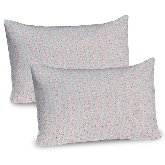 Ambesonne Pastel Pillow Sham 2 Pack, Cartoon Design, 26"x20", Rose Pearl