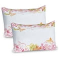 thumbnail image 1 of Ambesonne Pastel Pillow Sham 2 Pack, Floral Spring Wreath, 26"x20", Pale Pink Ginger, 1 of 3