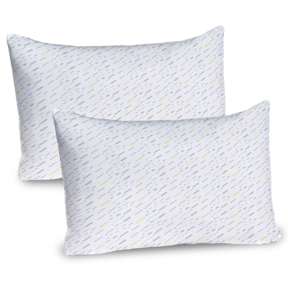 Ambesonne Pastel Pillow Sham 2 Pack, Neutral Geometric Stripes, 36"x20", Pale Grey and Pale Yellow