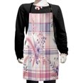 thumbnail image 1 of Ambesonne Pastel Plaid Apron with Adjustable Ties, Romantic Soft Floral, Small, Lilac and Pale Pink, 1 of 1