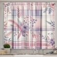 thumbnail image 1 of Ambesonne Pastel Plaid Kitchen Curtains, Romantic Soft Floral, 55"x45", Lilac and Pale Pink, 1 of 3