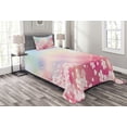 thumbnail image 1 of Ambesonne Pastel Quilted Bedspread Set 2 Pcs, Dreamy Cherry Blossoms, Twin Size, Pale Pink Pale Blue, 1 of 3