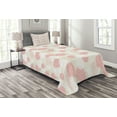 thumbnail image 1 of Ambesonne Pastel Quilted Bedspread Set 2 Pcs, Soft Spring Floral Motif, Twin Size, Brown Pale Pink White, 1 of 3