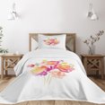 thumbnail image 1 of Ambesonne Pastel Quilted Bedspread Set 2 Pcs, Watercolor Rose Bouquet, Twin Size, Multicolor, 1 of 5