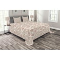 thumbnail image 1 of Ambesonne Pastel Quilted Bedspread Set 3 Pcs, Geometrical, King Size, Beige Pink White, 1 of 3