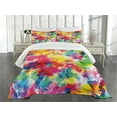 thumbnail image 1 of Ambesonne Pastel Quilted Bedspread Set 3 Pcs, Vivid Messy Watercolors, Queen Size, Multicolor, 1 of 3