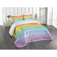 thumbnail image 1 of Ambesonne Pastel Quilted Bedspread Set 3 Pcs, Wooden Planks Rustic, King Size, Multicolor, 1 of 5