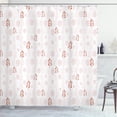 thumbnail image 1 of Ambesonne Pastel Shower Curtain, Soft Hatches and Leaves Art, 69"Wx70"L, Blush Rust and White, 1 of 4