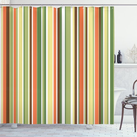 Ambesonne Pastel Shower Curtain, Striped Pattern Lines Print, 69"Wx75"L, Pistachio Green