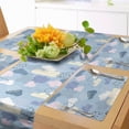 thumbnail image 1 of Ambesonne Pastel Table Runner & Placemats, Sky Clouds Drawn Polka Dots, Placemat 4 pcs + Runner 12"x72", Pale Azure Blue Pale Pink, 1 of 2