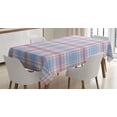 thumbnail image 1 of Ambesonne Pastel Tablecloth Rectangular Table Cover, Vintage Plaid Pattern, 60"x90", Fuchsia Salmon Pale Blue, 1 of 4