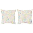 thumbnail image 1 of Ambesonne Pastel Throw Pillow Cover 2 Pack, Blooming Flowers Spring, 18", Multicolor, 1 of 2