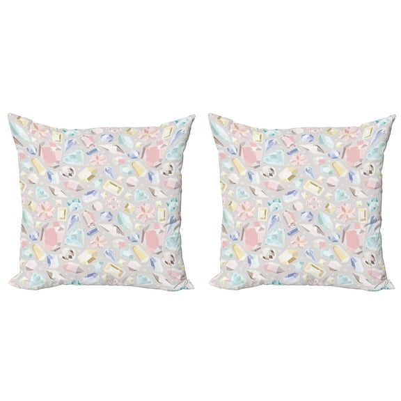 Ambesonne Pastel Throw Pillow Cover 2 Pack, Colorful Vivid, 16", Multicolor