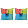 thumbnail image 1 of Ambesonne Pastel Throw Pillow Cover 2 Pack, Retro Camera Hipster, 24", Multicolor, 1 of 2
