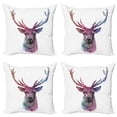 thumbnail image 1 of Ambesonne Pastel Throw Pillow Cover 4 Pack, Antlers Wild Nature, 16", Pink Lilac, 1 of 6