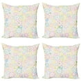 thumbnail image 1 of Ambesonne Pastel Throw Pillow Cover 4 Pack, Blooming Flowers Spring, 18", Multicolor, 1 of 6
