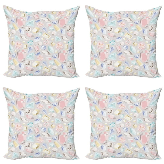 Ambesonne Pastel Throw Pillow Cover 4 Pack, Colorful Vivid, 20", Multicolor