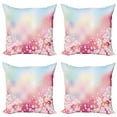 thumbnail image 1 of Ambesonne Pastel Throw Pillow Cover 4 Pack, Dreamy Cherry Blossoms, 16", Pale Pink Pale Blue, 1 of 7