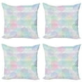thumbnail image 1 of Ambesonne Pastel Throw Pillow Cover 4 Pack, Hexagonal Soft, 20", Multicolor, 1 of 7